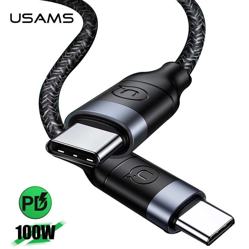 USAMS Type C кабель 100W 5A Быстрый зарядный для передачи данных Huawei P30 P20 P10 коврики 30