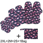 Гигиенические прокладки, многоразовые, искусственная кожа, ткань, бамбуковые менструальные прокладки 2S + 2M + 2XL + 1Wet Bag