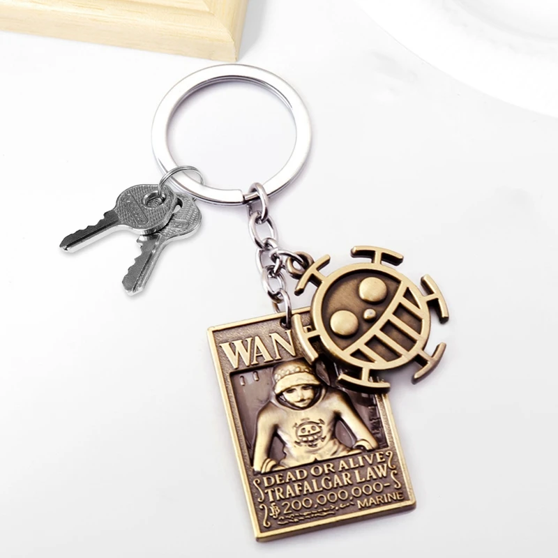 

Anime ONE PIECE Keychain Car Bag Charm Key Chain Ring Pendant Keyring Luffy Hat Zoro Sanji Poster Key Holder Accessories Jewelry