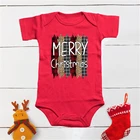 Детский красный хлопковый Рождественский комбинезон для новорожденных мой первый Рождественский детский комбинезон для мальчиков и девочек Рождественский комбинезон из красной ткани Прямая поставка