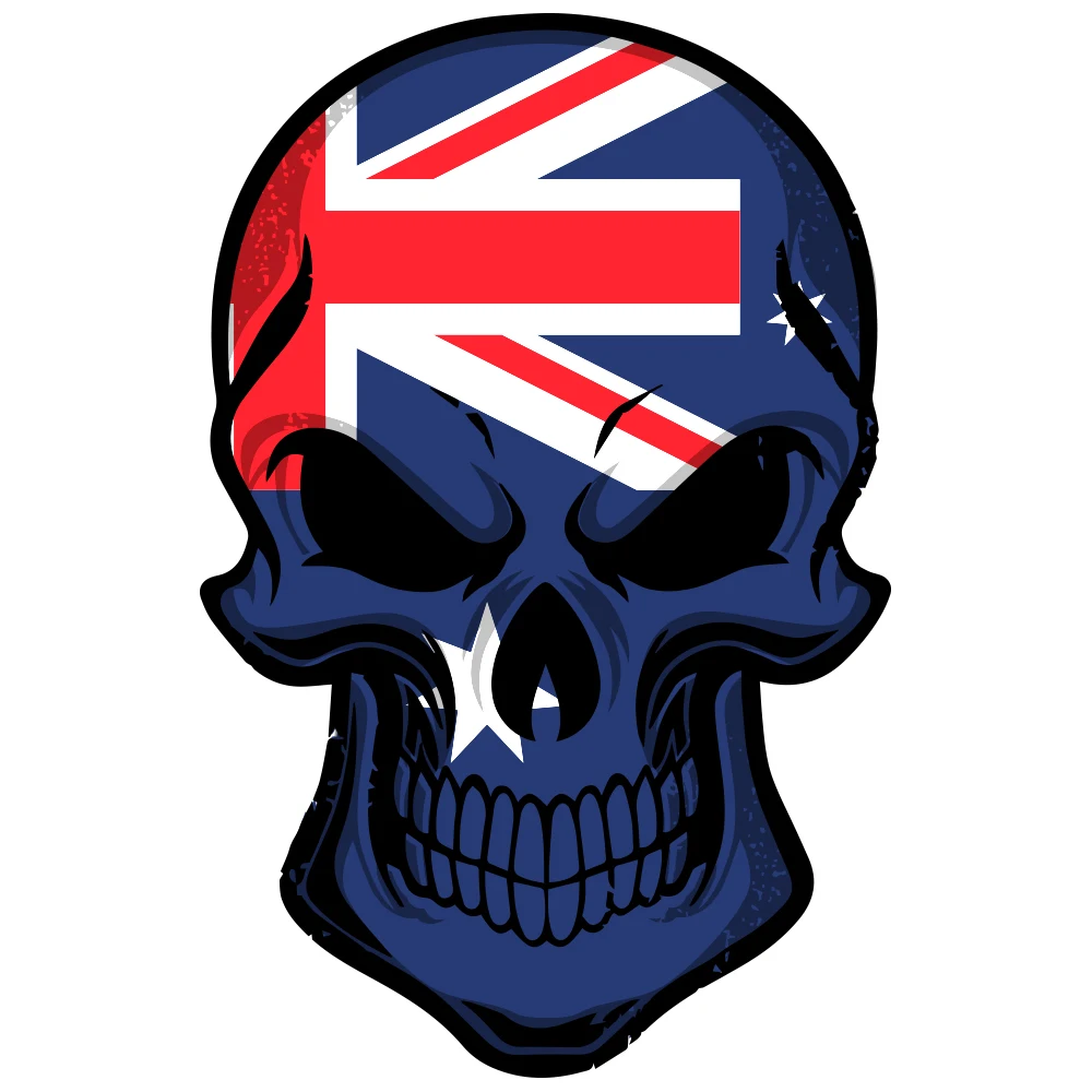 Наклейки и наклейки на бампер автомобиля с национальным флагом скелетом