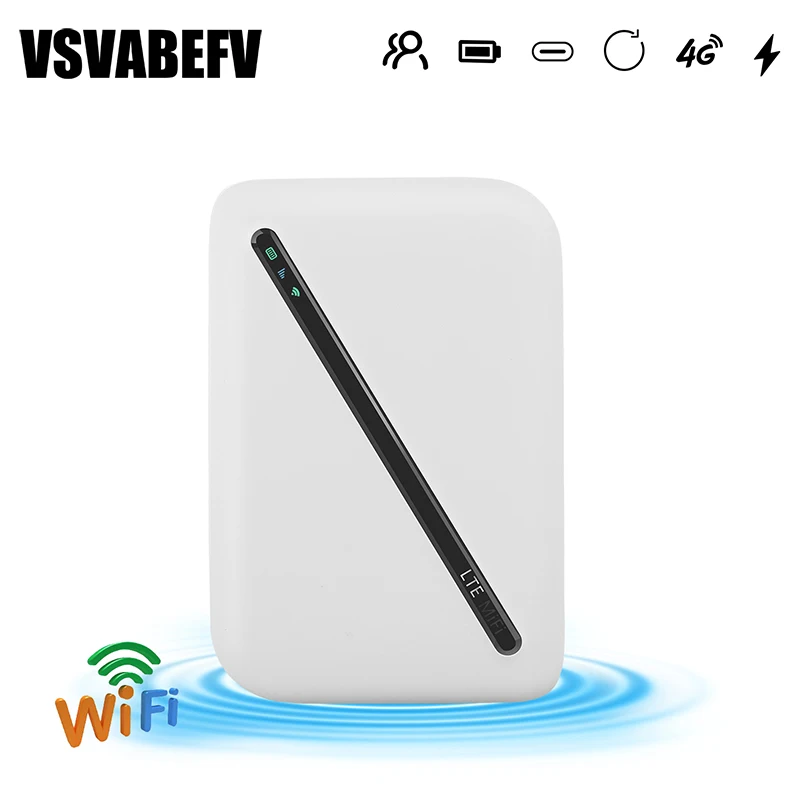

VSVABEFV 150 Мбит/с Wifi роутер Cat4 портативный мобильный Hotspot 4G Wi-Fi роутер с слотом для sim-карты 2100 мАч батарея поддержка 10 пользователей