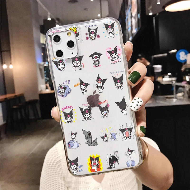 Kuromi милый прозрачный мягкий силиконовый чехол для телефона из ТПУ для iPhone 5 SE 6s 7 8 Plus X XR XS Max 11 11Pro 11Pro Max