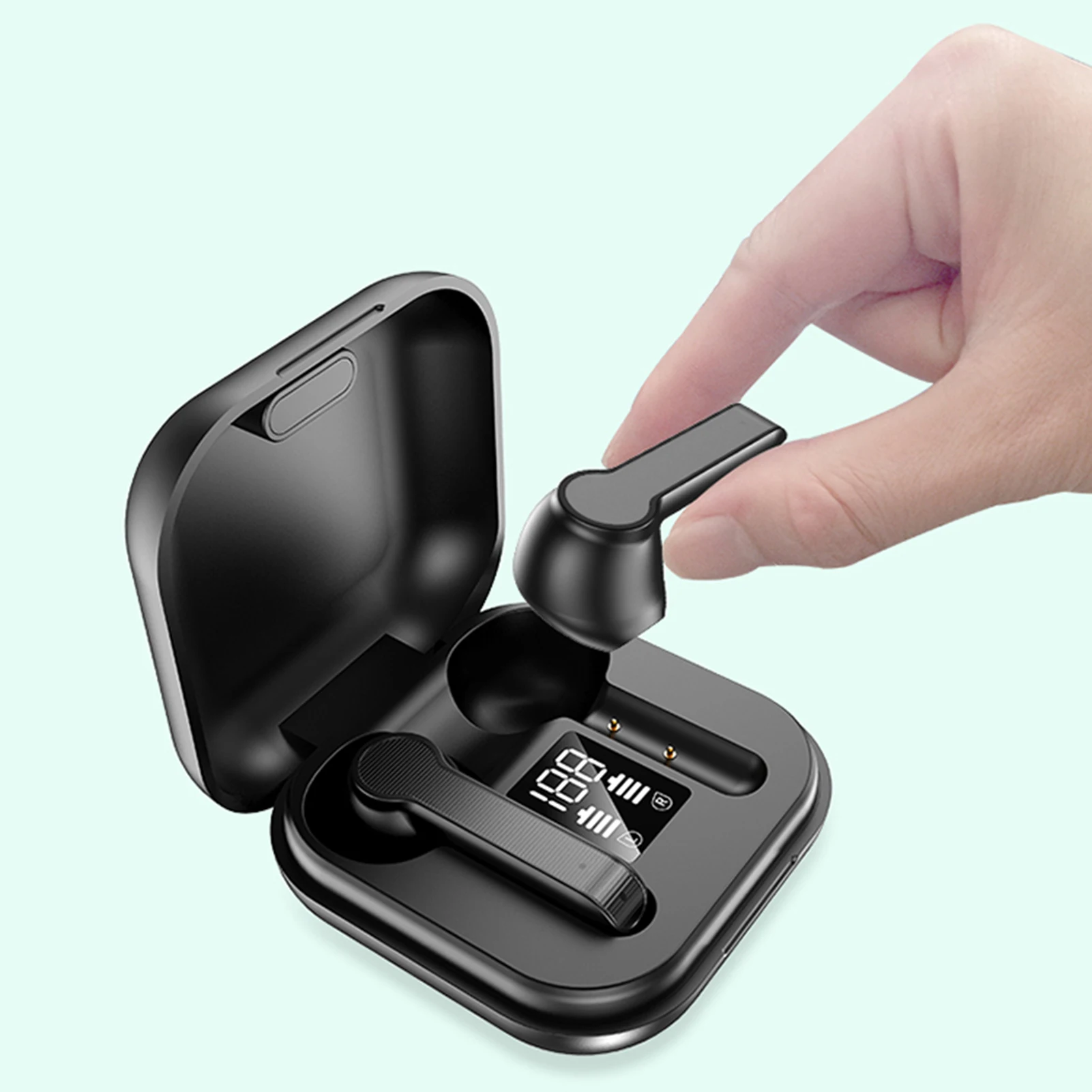 

Bluetooth 5.0 Wireless Earphones Touch Control HiFi Stereo Sound Noise Reduction Sport Headsets with LED Display Charging Box