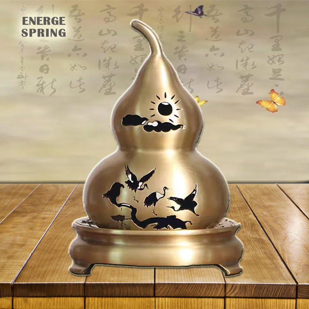 

Медная фотолампа в китайском стиле, домашнее благоприятное украшение, полый журавль, фотолампа для благовоний