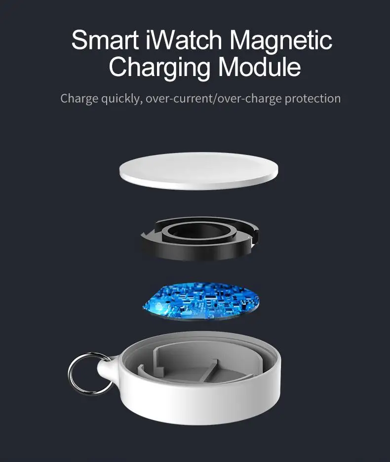 External Battery for Apple Watch 1 2 3 4 Wireless Charger Power Bank 700mah Portable Travel Outdoor QI Charging | Электроника