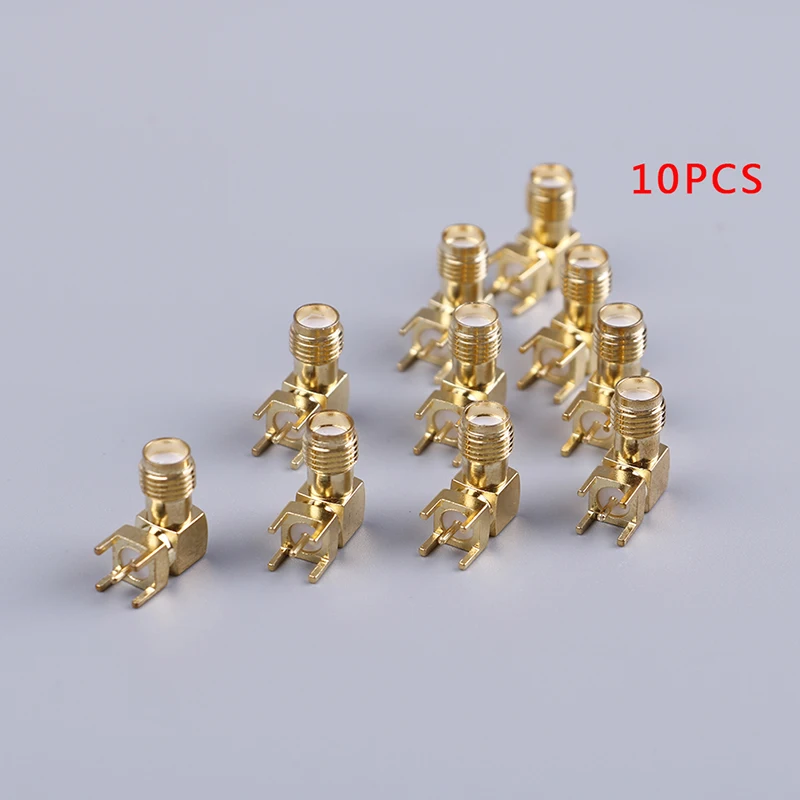 

10PCS Right Angle SMA Female Thru Hole Plug 90 DEGREE ( SMA-KWE ) PCB Mount Connector RF Adapter Wholesale