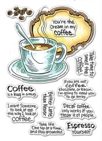 

Coffee Clear Stamps Scrapbook Paper Craft Clear stamp scrapbooking A0532