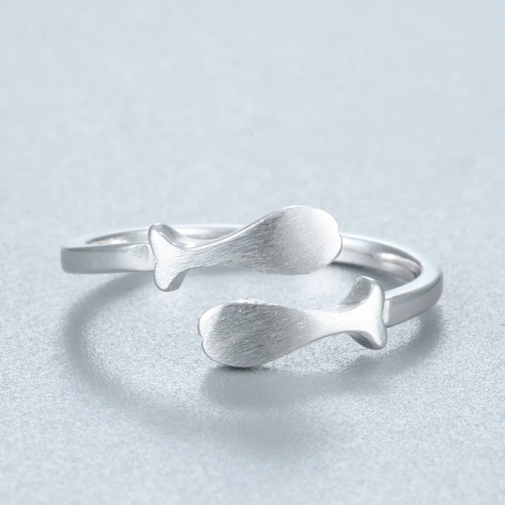 Модное корейское кольцо Chandler с двойным Китом женское Открытое Женское морским