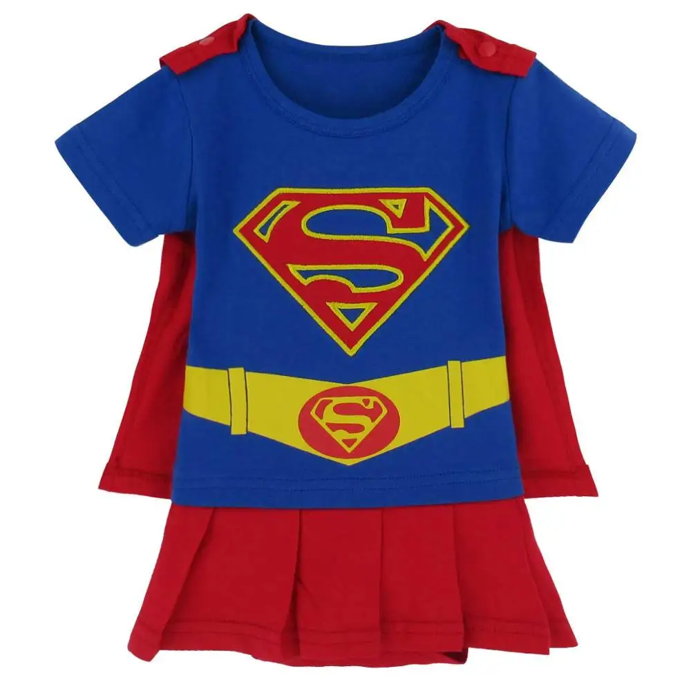 Новые детские футболки различного цвета и различными рисунками - Цвет: Super Girl Blue