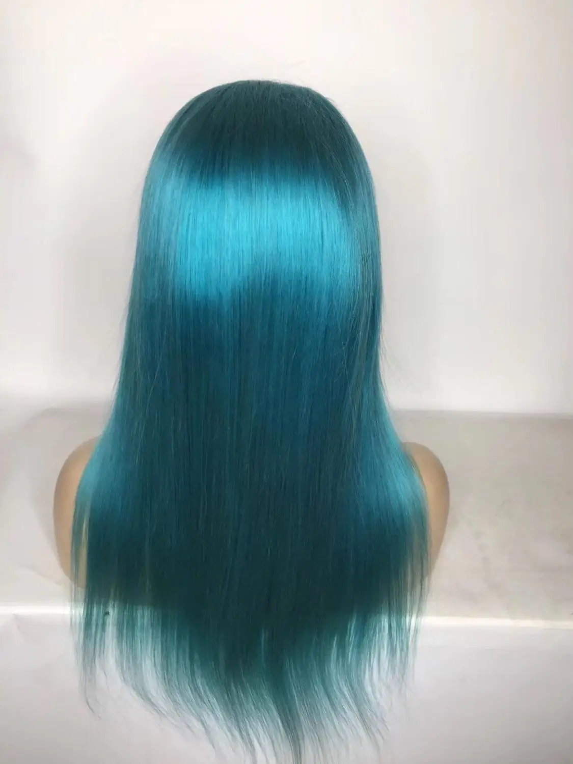 Light Blue Oxeyegirl 13x4 светлые Синтетические волосы на кружеве парики из натуральных волос бразильский розовый/красный/синий/фиолетовый/белый/голубой/темно-синий/613 Синтетические волосы на кружеве парик человеческих волос - Цвет: Light Blue