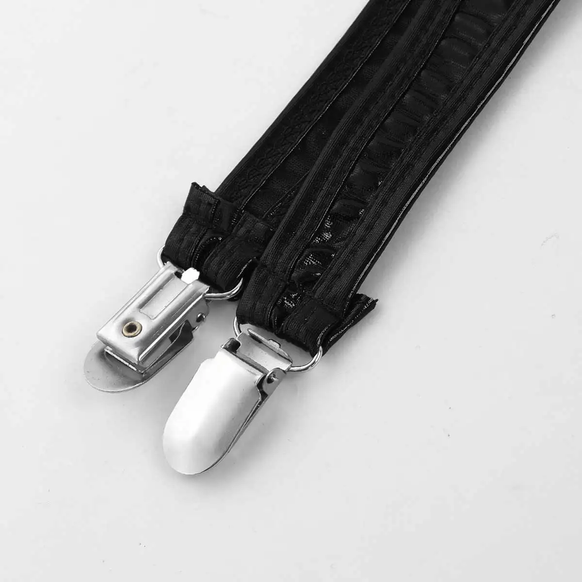 Women Shiny Metallic Garter Belt Stockings With Four Metal Duck-Mouth Clips Suspender For Thigh High Suspenders | Женская одежда