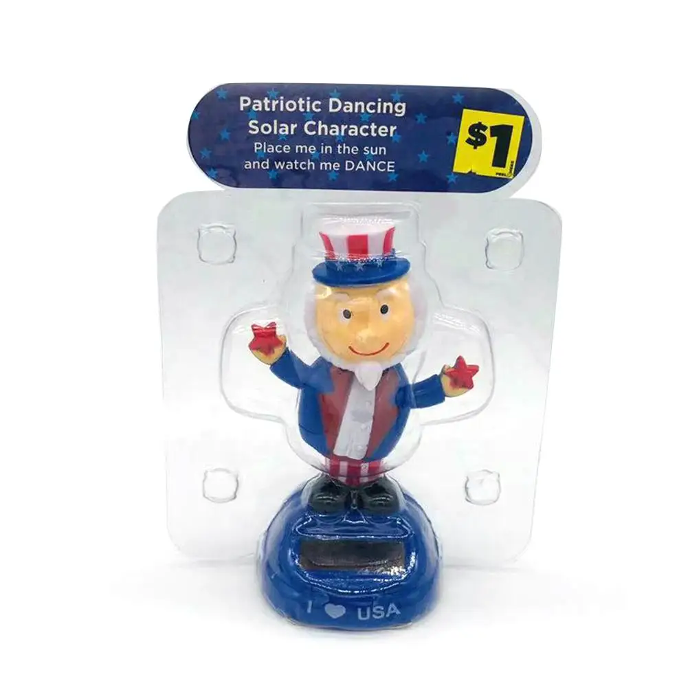 Кукла на солнечной батарее голубая я люблю США качающийся медведь украшение