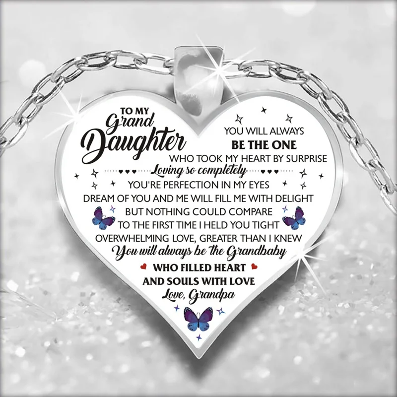 Милое ожерелье для моей внучки модное с подвеской в виде цветка бабочки сердца