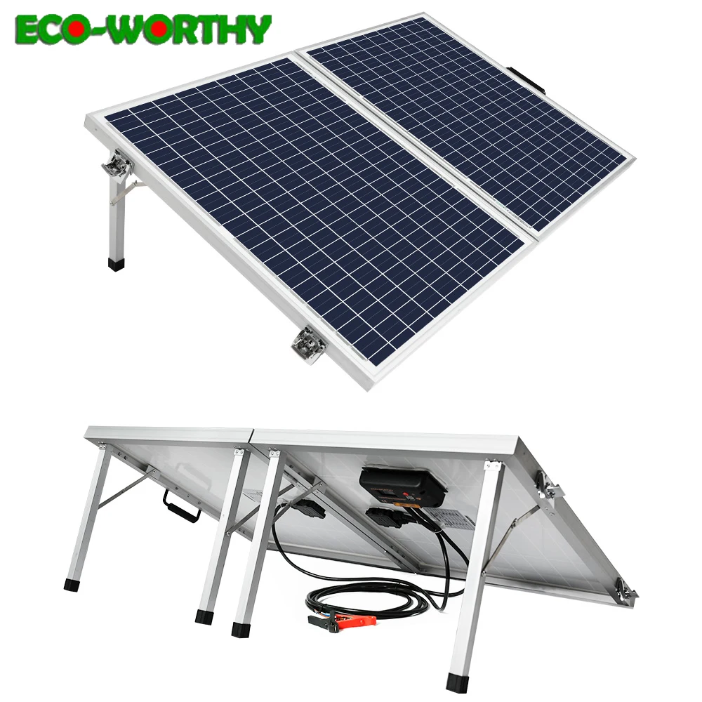 Panel Solar policristalino plegable de 100W, célula policristalina de energía solar para carga de batería de 12V, autocaravana, barco, Camping