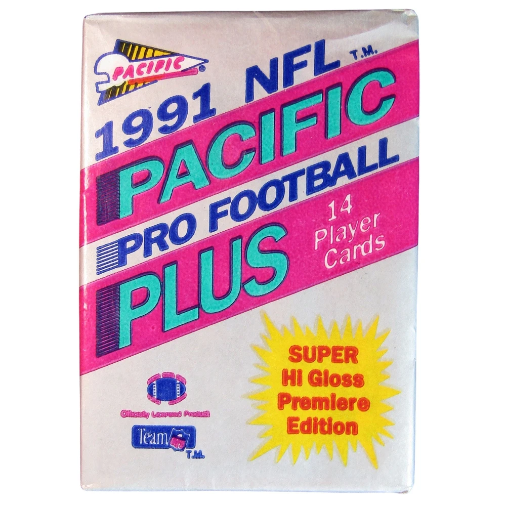 Pacific 1991 NFL Football Plus wax. Коллекционные карточки американский футбол 14шт
