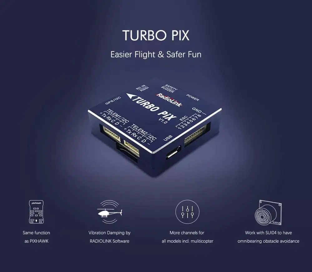 RadioLink TURBO PIX V1.0 модуль PPM SBUS Контроллер полета с 6 шт. SUI04 ультразвуковой датчик