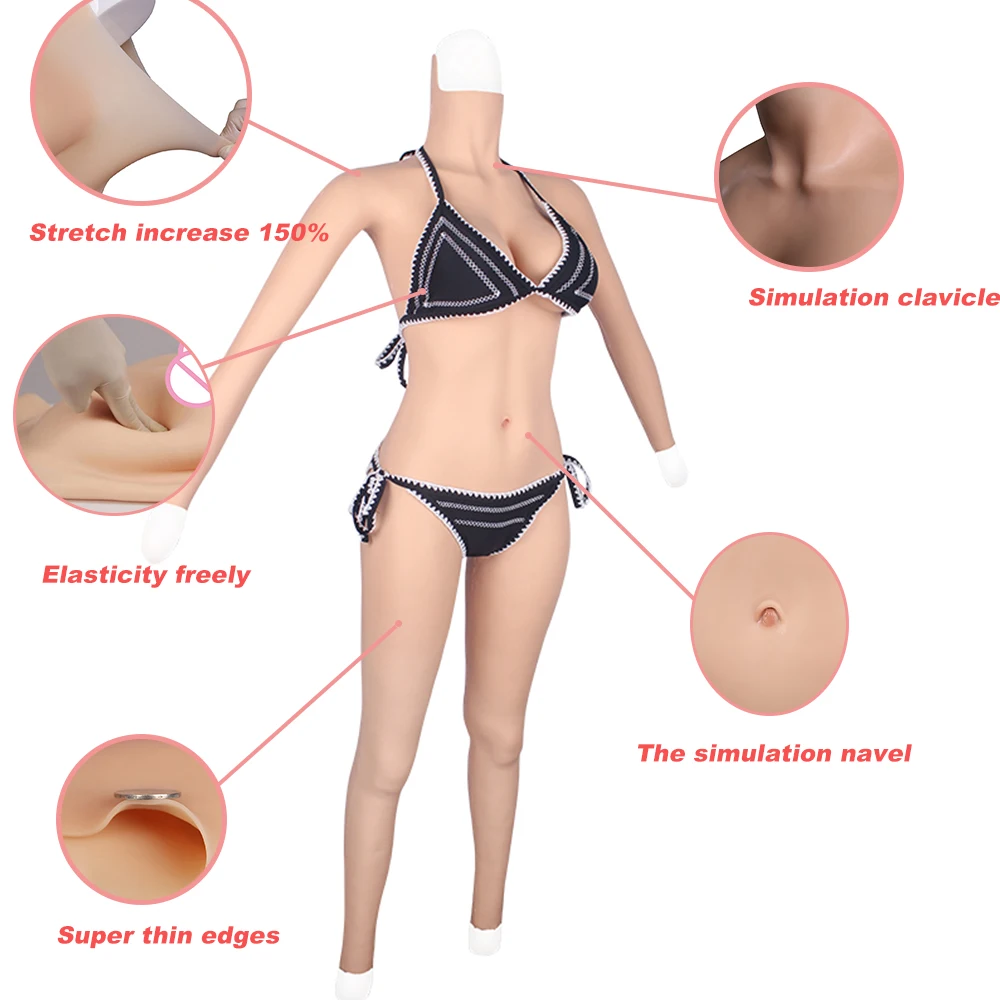 Модернизированная версия силиконовых костюмов для тела чашка D с вагинальной