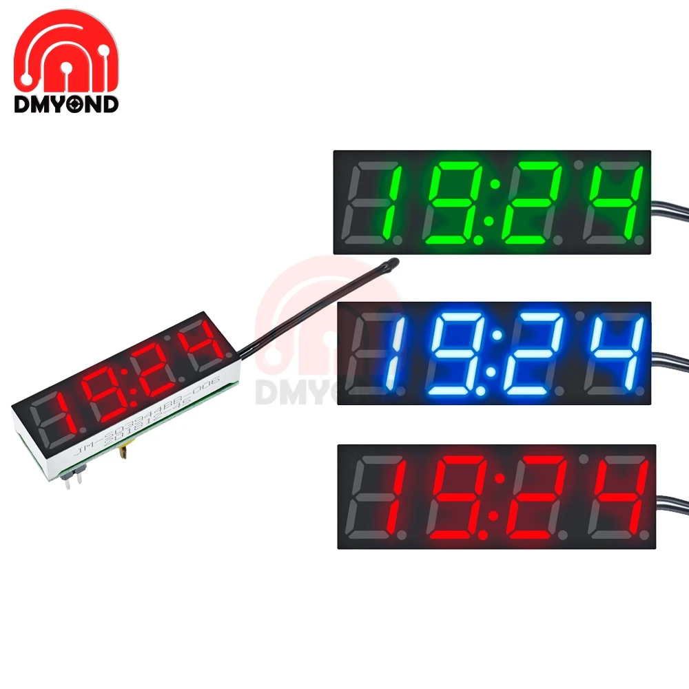 Цифровой светодиодный вольтметр термометр 0 39 дюйма 3 в 1 DS3231|Детали и аксессуары