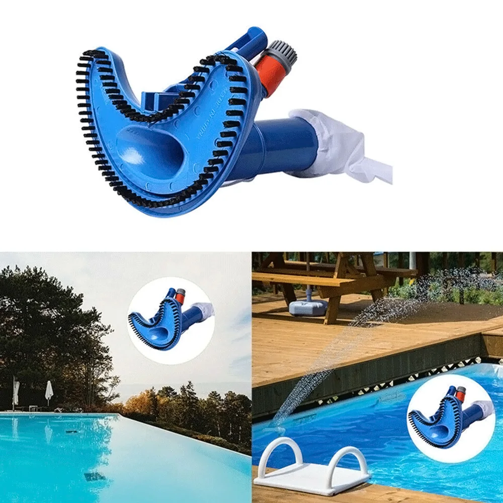 

Jet Vacuum Brush Pool Vacuum Head Set Cleaning Tool Cleaner with Brush Bag Hose Adapter for Swimming Pool Spa Pond Hot Tub