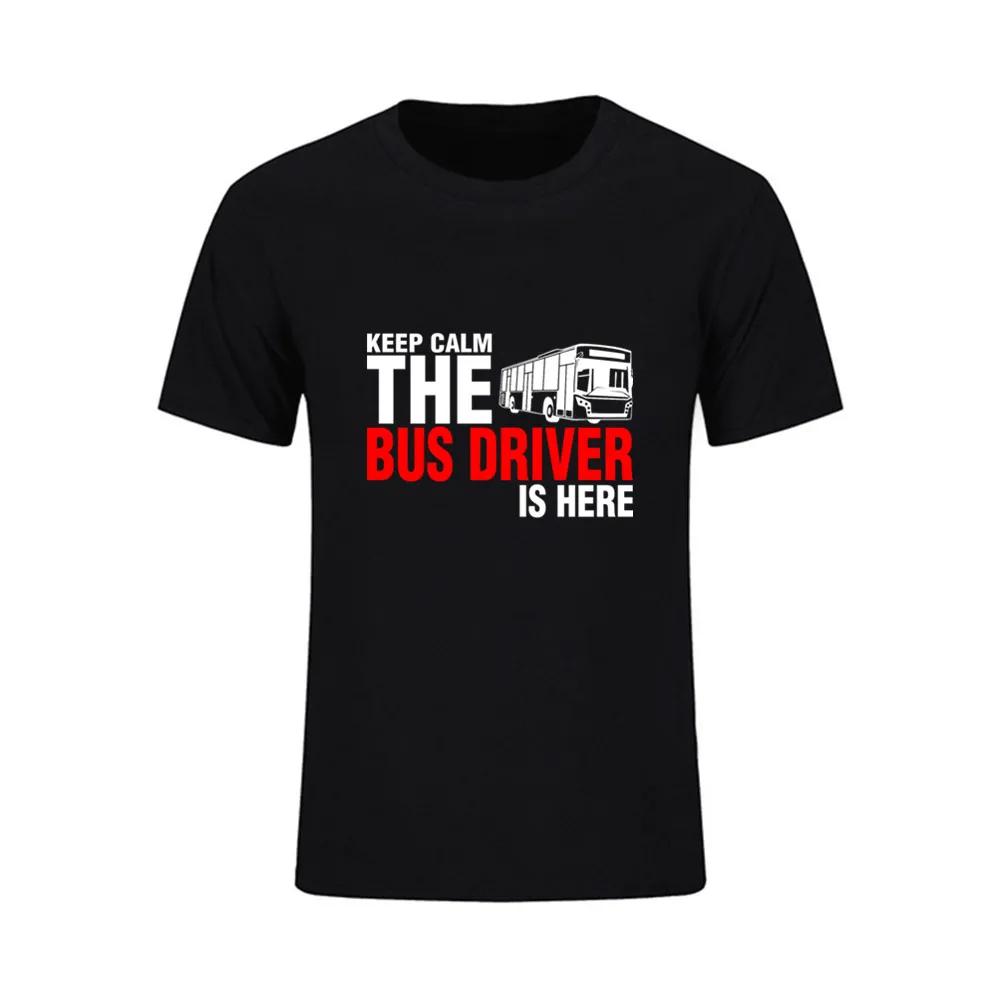 Мужская Футболка Keep Calm The Bus Driver Is Here брендовая футболка с коротким рукавом