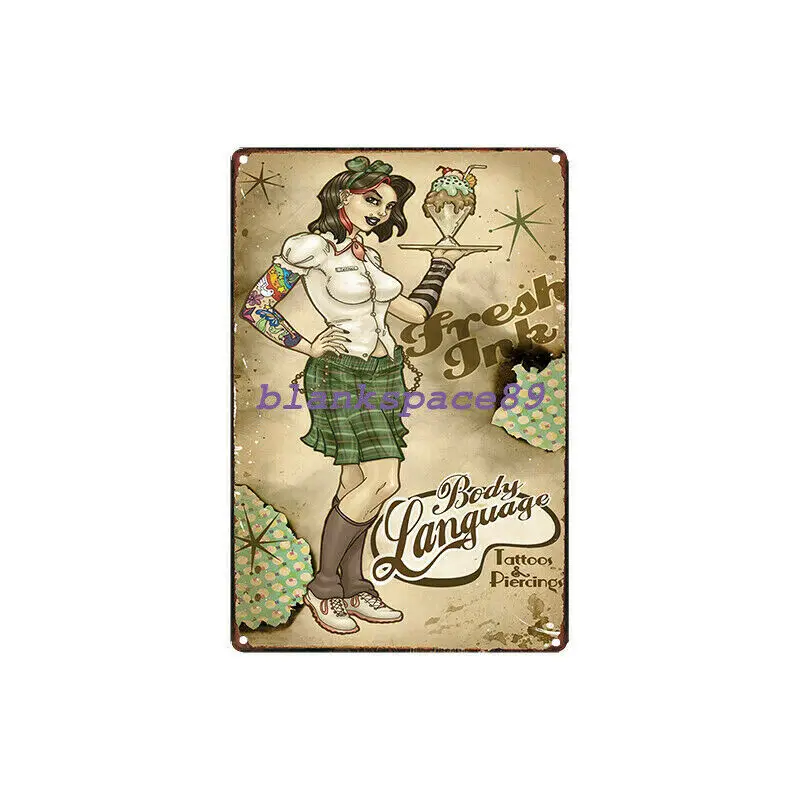 

Metal Tin Sign fresh ink Decor Bar Pub Home Vintage Retro Poster