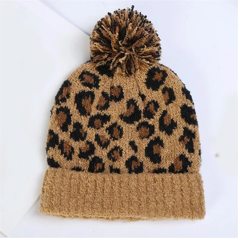 Новые шерстяные шапки Xthree с леопардовым принтом женская вязаная шапка меховым