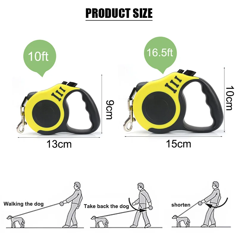 

3/5M Dog Leash Dog Cat Leashes Extending Durable Leash Automatic Retractable Walking Running Leads Dogs Pet Products