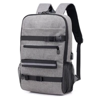 leisure travel computer skateboard sports outdoor backpack men and women trend anti theft password lock usb canvas backpack