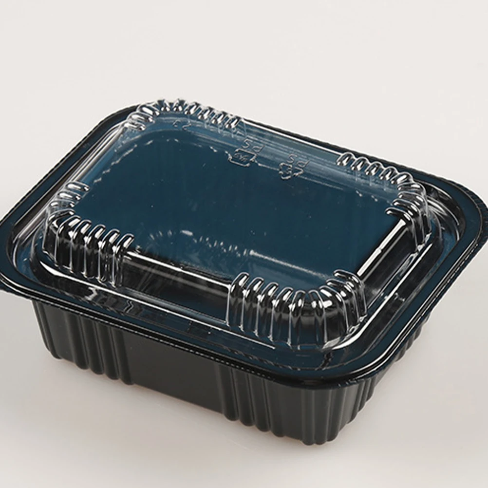 50pcs Disposable Fruit Takeaway Food Packaging Take Out Box Salad Cake Packing Container Rectangle Takeout (Black) |