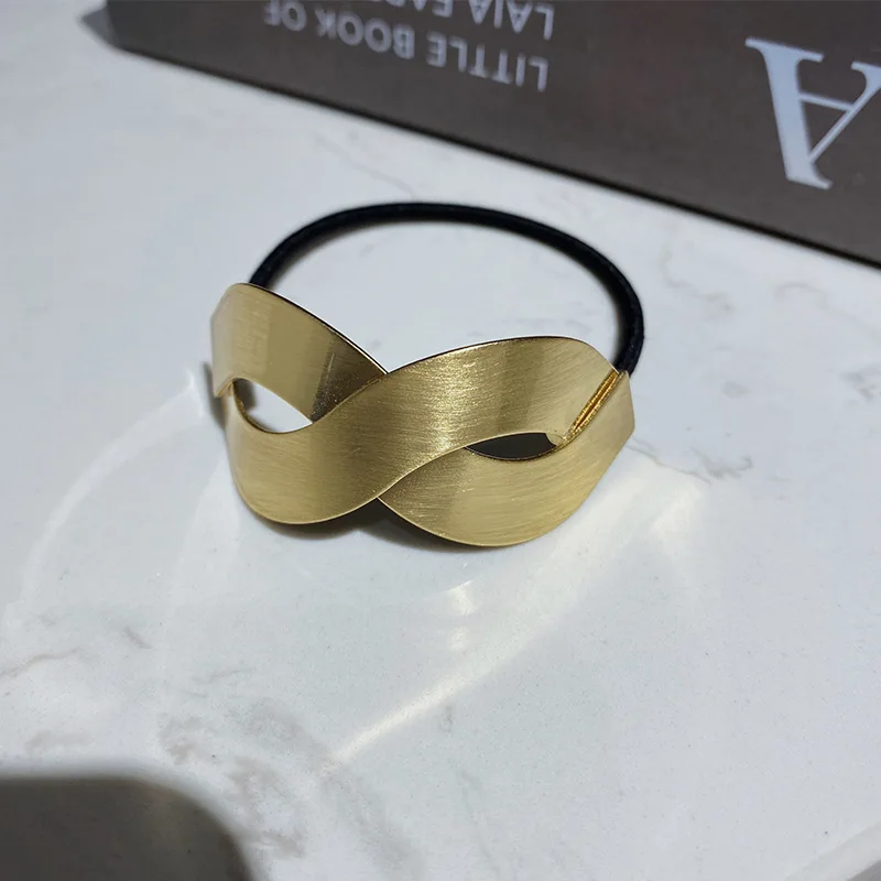 

TIMRONLY Geometric Golden Hollow Alloy Haribands Black Color Elasric Hairwear for Women Lady Statement Korean Fashion Jewellery