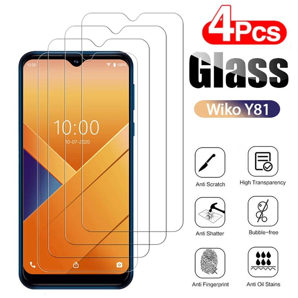 

Закаленное стекло с полным приклеиванием для Wiko Y81, Y 81, 81Y, 4 шт., стеклянные HD Защитные пленки для экрана, Защитная пленка для телефона для Wiko Y81, стеклянная пленка 6,2 дюйма