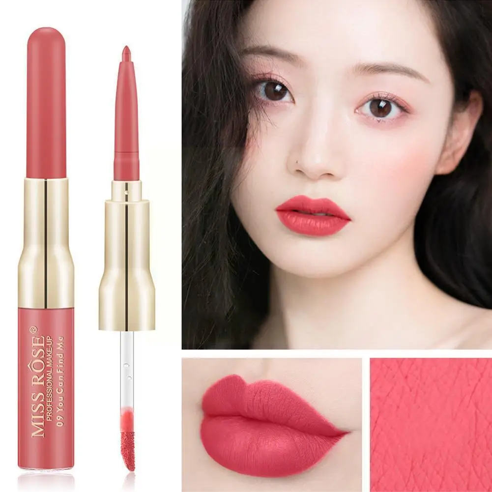 

Double-ended Lipstick Pen Lasting Waterproof Non-stick Line Lip Matte Liner Lip Waterproof Cup Pencil Glaze Lip Pencil F7v5
