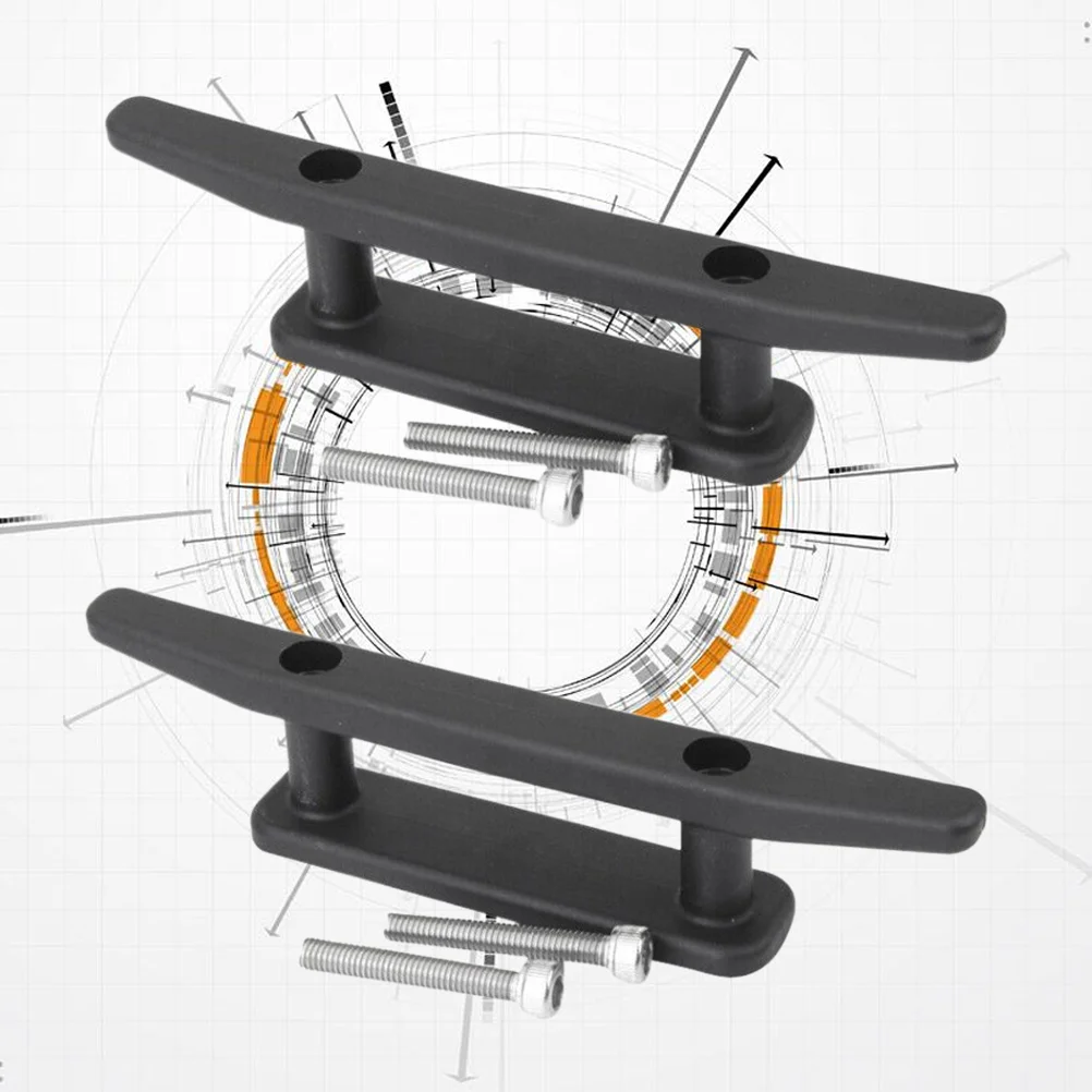 

2pcs Ship's Mooring Anchor Deck Splint With Screw Kayak Boat Canoe Accessories Accessories (Black)