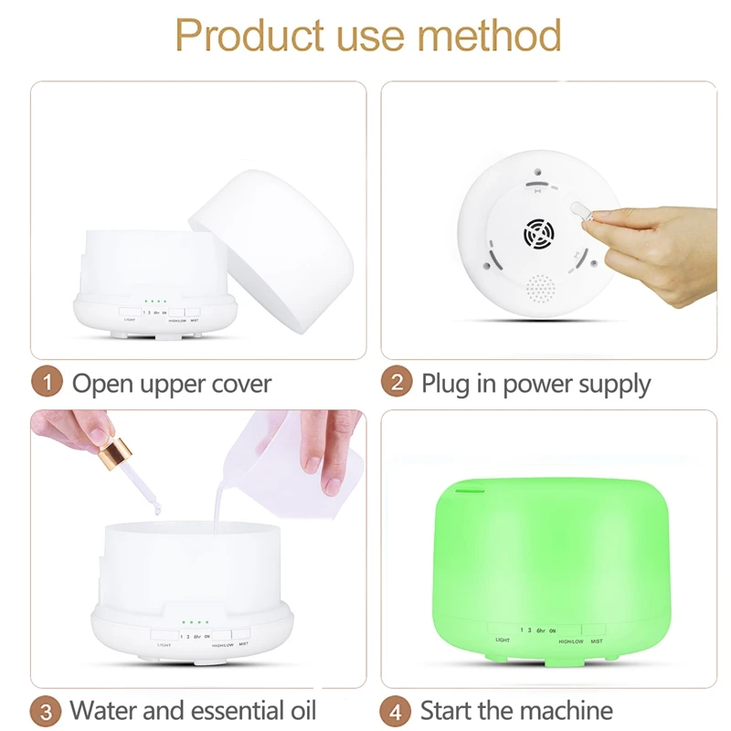 

1000Ml Air Humidifier Aroma Diffuser Aromatherapy Essential Oils Ultrasonic Humidifier Mist Maker 7 LED Color