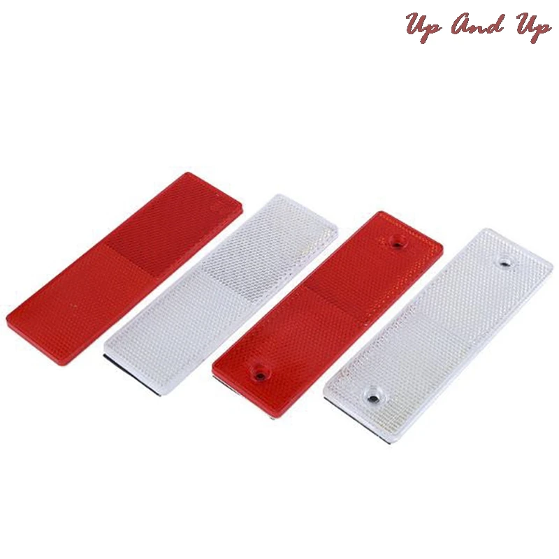 

1PCS Truck Motorcycle Adhesive Rectangle Plastic Reflector Reflective Warning Plate Stickers Safety Sign Red/White