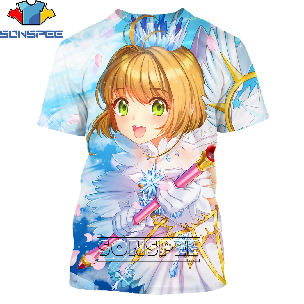 Футболка SONSPEE с капюшоном для карт Аниме Сакура футболка 3D принтом Милая