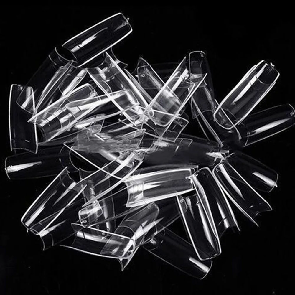 500Pcs White Clear French False Acrylic Nail Tips Ultra-thin Fake Art Full Cover Faux Fingernails Manicure | Красота и здоровье