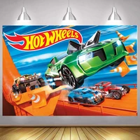 racing cars hot wheel backdrop boys happy birthday party baby shower children motorcycle photography background banner