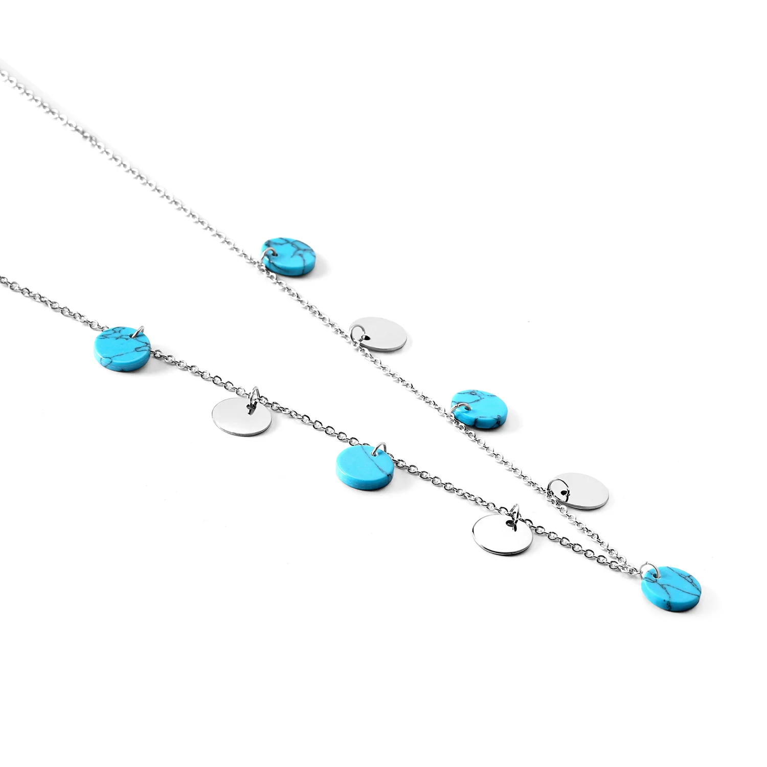 Модное колье LUXUSTEEL с подвеской 10 мм цвет серебристый ожерелье из нержавеющей