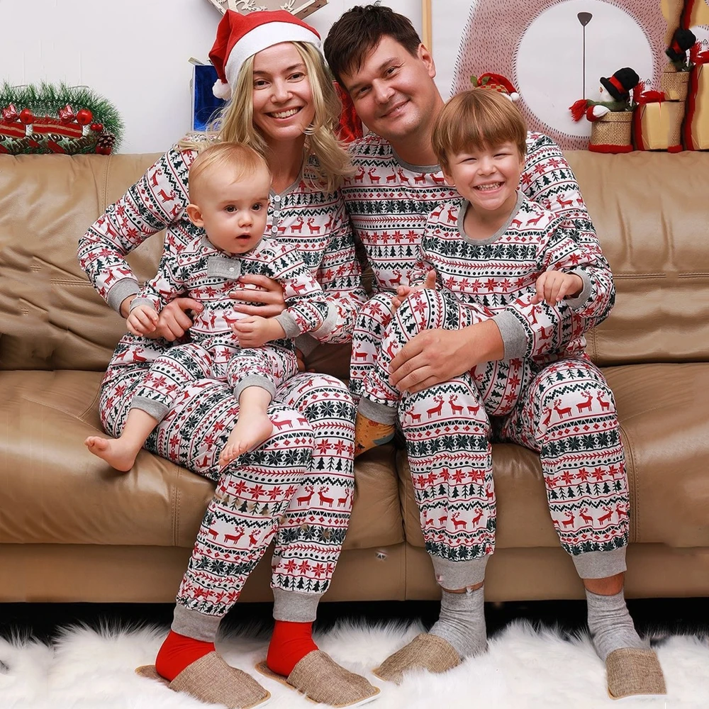 

Рождественская семейная Пижама, комплект для мамы, отца, детей, Одинаковая одежда, семейный образ, наряд для маленьких девочек, комбинезоны, ...