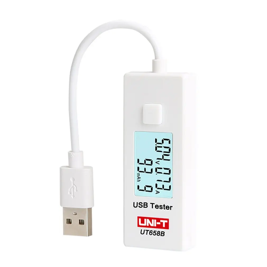

USB-тестер UNI T UT658B, USB-тестер для зарядки телефона, компьютера, монитор напряжения и энергии, ЖК-дисплей, подсветка