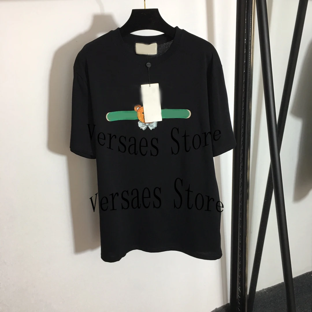 

Женская футболка с круглым вырезом, универсальная свободная футболка с коротким рукавом и надписью «Медведь», 2021