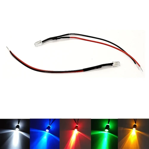 

50Pcs Twinkle Flash 24V 36V 48V Clear 3mm Flashing LED With 20cm Red&Black Wire Light=White Red Blue Green Yellow