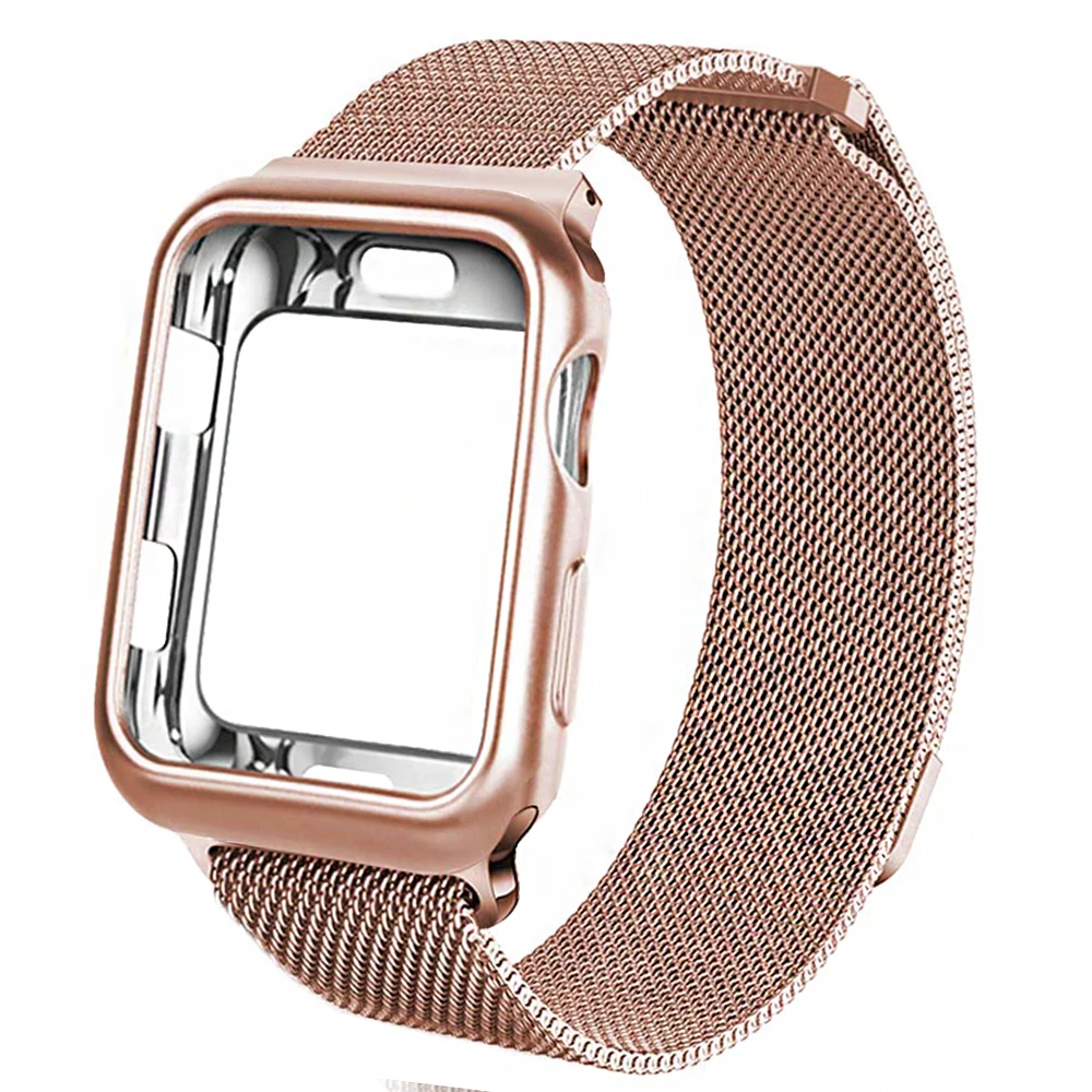 Чехол + ремешок для часов Apple Watch 3 Iwatch Band 38 42 мм Миланская петля браслет из