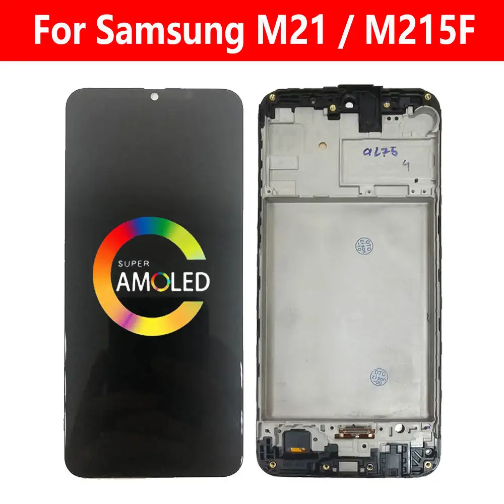 ЖК-дисплей Super AMOLED для Samsung Galaxy M21 2020 M215 M215F дисплей с рамкой M215F/DS M215F/DSN, сенсорный экран с дигитайзером в сборе