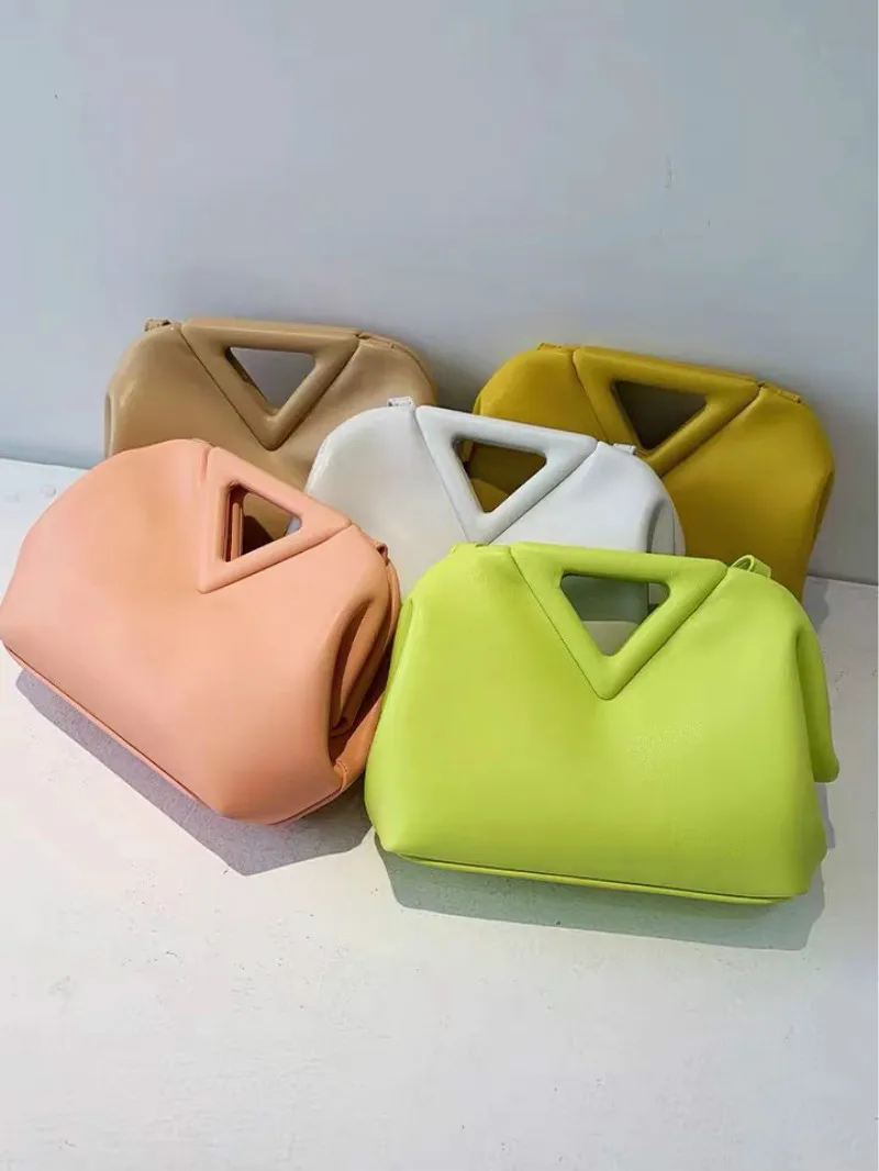 

Hiboom 2021 Summer New Trend Niche Design Solid Color Inverted Triangle Handbag Fashion Tote Women's Bag