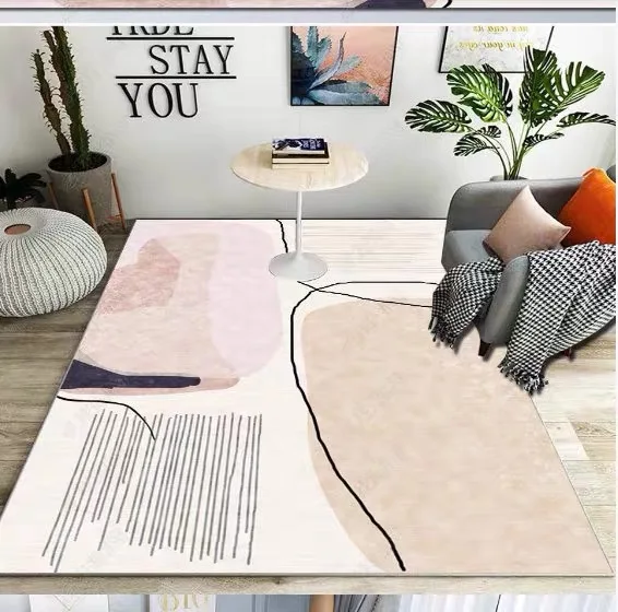 

Modern minimalist Nordic style rug living room coffee table bedroom carpet model room rectangular American carpet floor mat