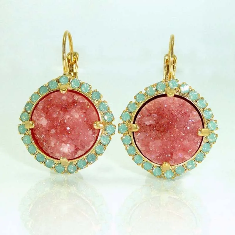 

Fashion Resin Acrylic Vintage Dangle Drop Earrings For Women Exquisite Statement Geometric Gold Earrings Wedding Jewelry
