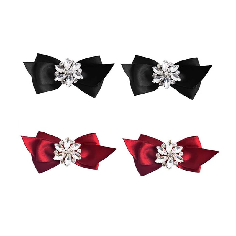 Пара женских зажимов для обуви с бантом стразы декоративные украшения